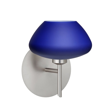 Peri Mini Sconce, Blue Matte, Satin Nickel Finish, 1x40W Halogen